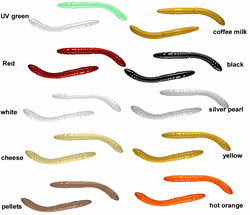 Libra Lures Fatty D'Worm 65 mm med hvidløgsduft til ørredfiskeri | Fisk & Fang Helsingør